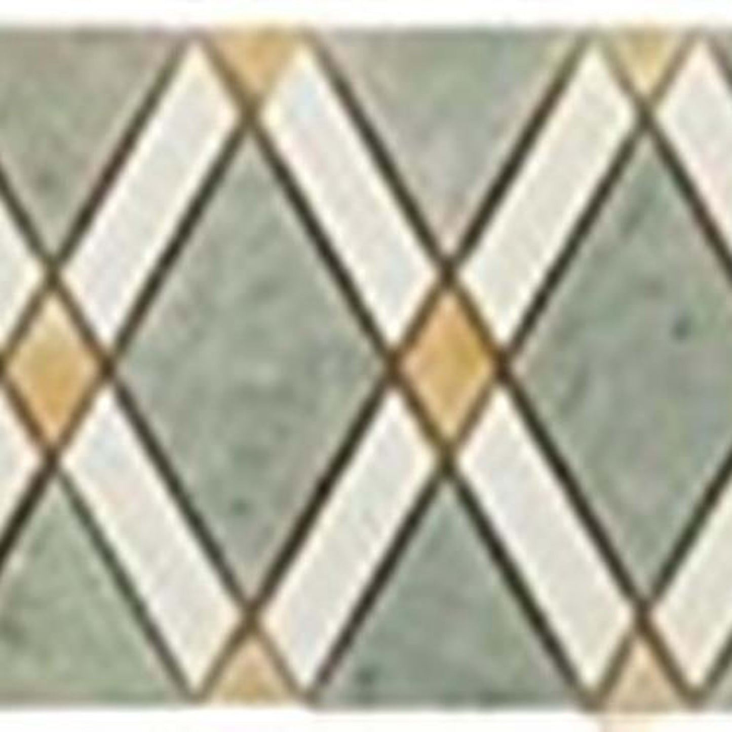 Diamond in Ming Green Light-Thassos White-Honey Onyx Listello Natural Stone