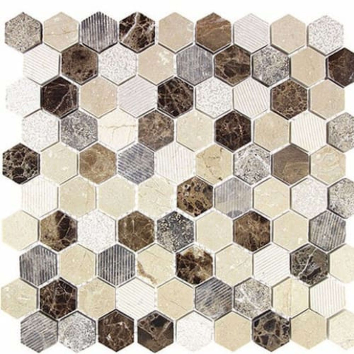 Excalibur in Dream Gallery 1 1/4" Hexagon Natural Stone