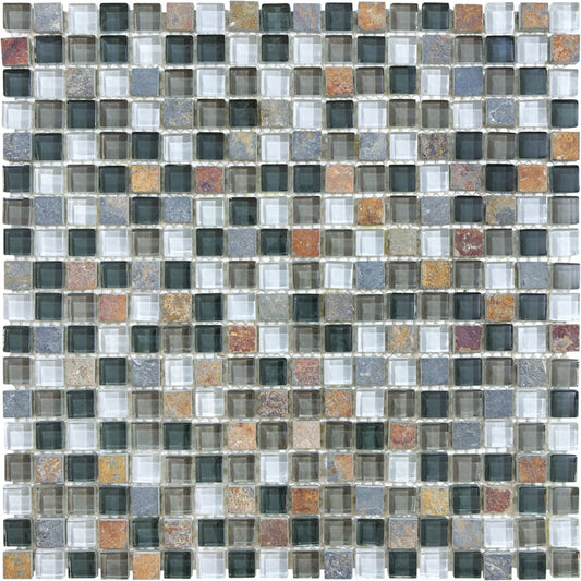 Slate Glass in Smoky Mica Tile