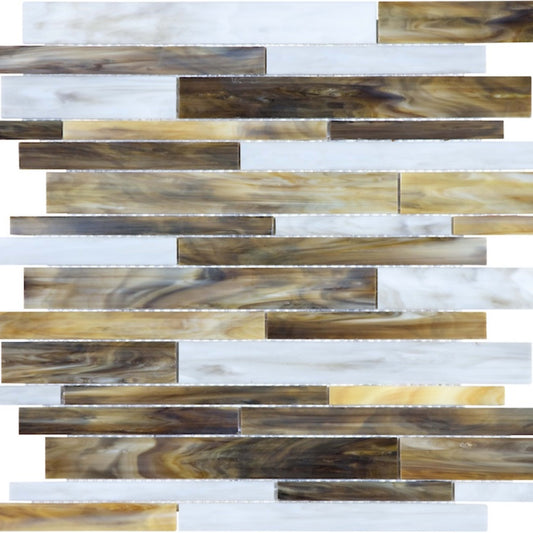 Ornamental Glass in Peperino Tile