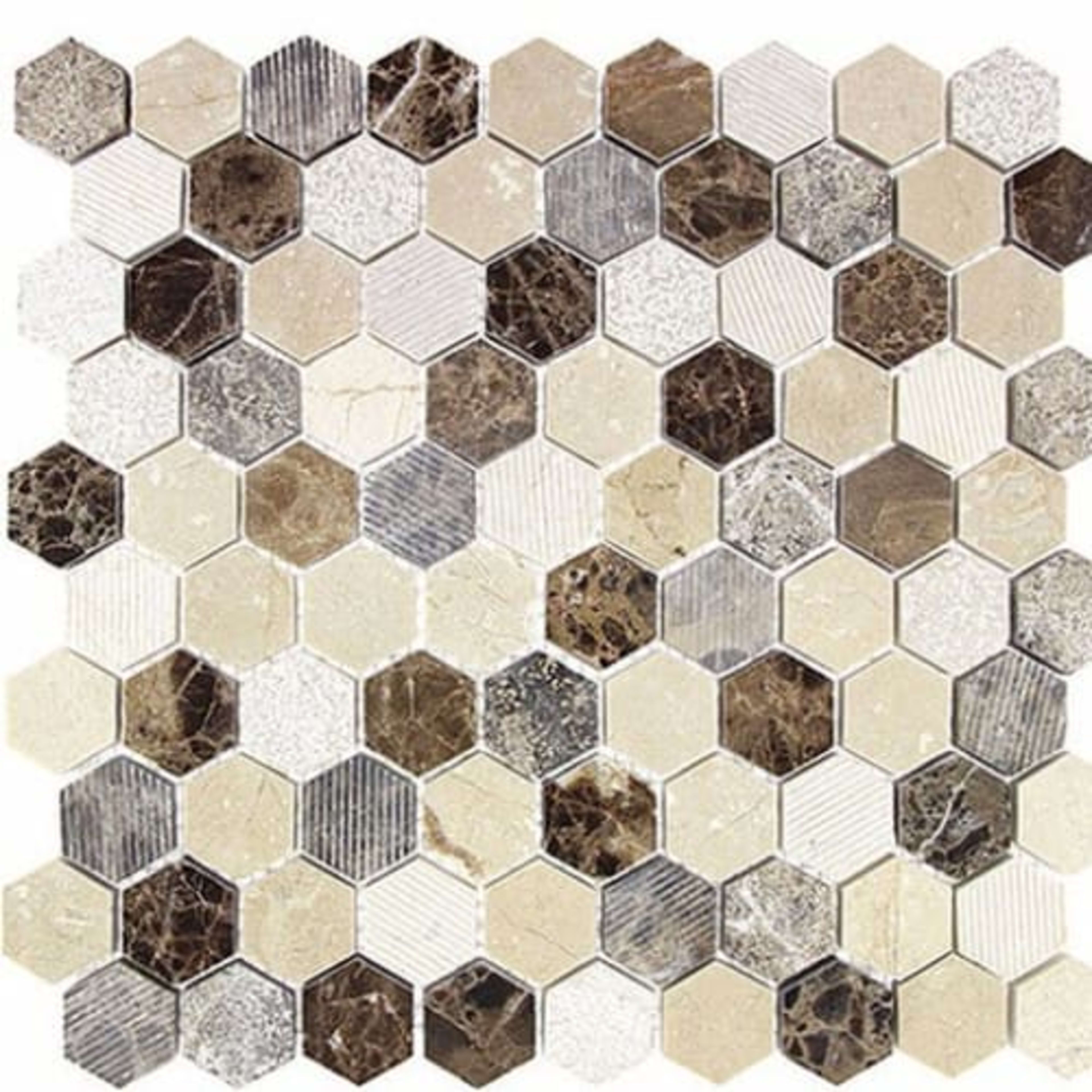 Excalibur in Dream Gallery 1 1/4" Hexagon Natural Stone