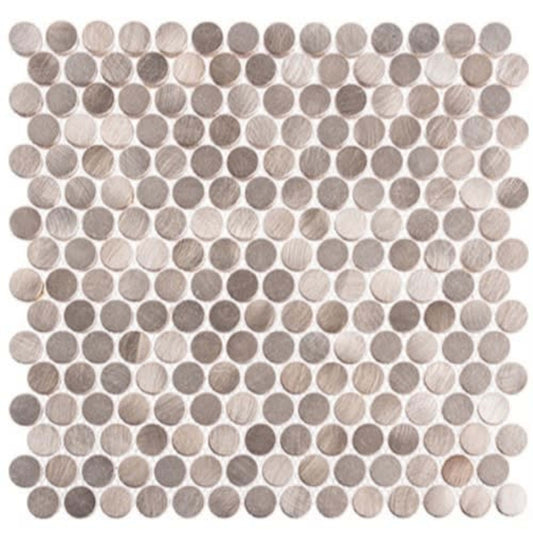 Urban Jungle in Truffle Corner 3/4 Penny Round Tile